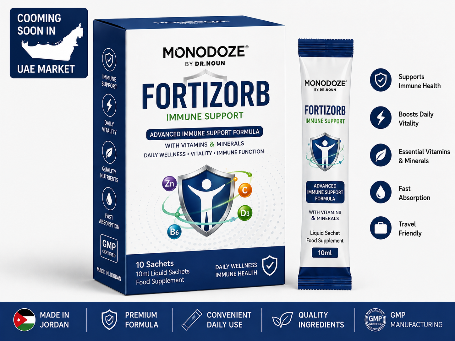 Monodoze FortiZorb Immune Support Liquid Sachets UAE